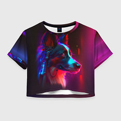 Женский топ Кибер-собака неон