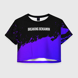 Футболка 3D укороченная женская Breaking Benjamin purple grunge, цвет: 3D-принт