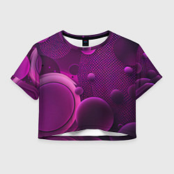 Футболка 3D укороченная женская Фиолетовые шары, цвет: 3D-принт
