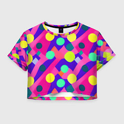 Футболка 3D укороченная женская Психоделическая абстракция, цвет: 3D-принт