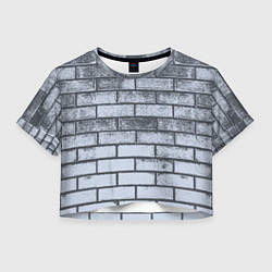 Футболка 3D укороченная женская Grey wall, цвет: 3D-принт