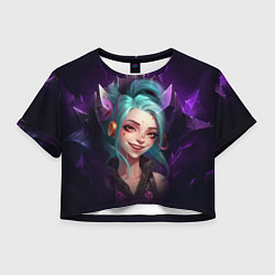 Футболка 3D укороченная женская Милая Джинкс, цвет: 3D-принт