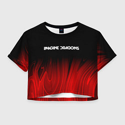 Футболка 3D укороченная женская Imagine Dragons red plasma, цвет: 3D-принт