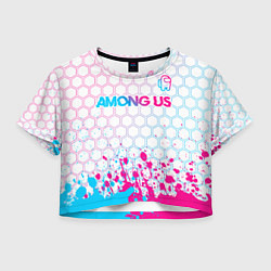 Женский топ Among Us neon gradient style: символ сверху