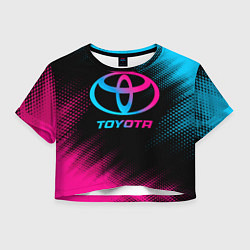 Футболка 3D укороченная женская Toyota - neon gradient, цвет: 3D-принт