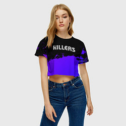 Футболка 3D укороченная женская The Killers purple grunge, цвет: 3D-принт — фото 2