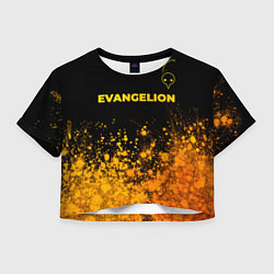 Женский топ Evangelion - gold gradient: символ сверху