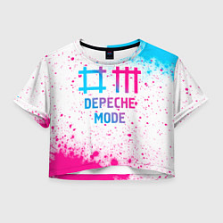 Футболка 3D укороченная женская Depeche Mode neon gradient style, цвет: 3D-принт