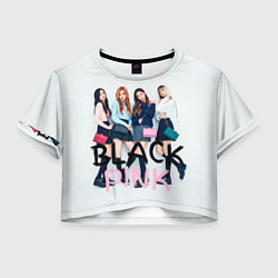 Футболка 3D укороченная женская Blackpink girls, цвет: 3D-принт