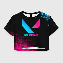 Футболка 3D укороченная женская Valorant - neon gradient, цвет: 3D-принт