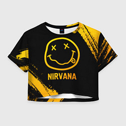 Футболка 3D укороченная женская Nirvana - gold gradient, цвет: 3D-принт