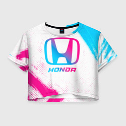 Футболка 3D укороченная женская Honda neon gradient style, цвет: 3D-принт