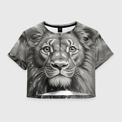 Футболка 3D укороченная женская Лев вечерний, цвет: 3D-принт
