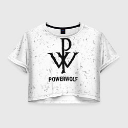 Футболка 3D укороченная женская Powerwolf glitch на светлом фоне, цвет: 3D-принт