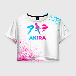 Футболка 3D укороченная женская Akira neon gradient style, цвет: 3D-принт