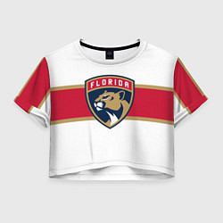 Футболка 3D укороченная женская Florida panthers - uniform - hockey, цвет: 3D-принт