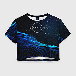 Футболка 3D укороченная женская Space logo Starfield, цвет: 3D-принт