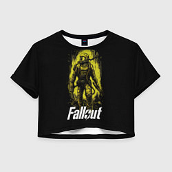 Футболка 3D укороченная женская Fallout green style, цвет: 3D-принт