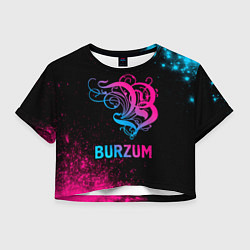 Футболка 3D укороченная женская Burzum - neon gradient, цвет: 3D-принт