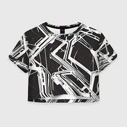 Женский топ Белые полосы на чёрном фоне