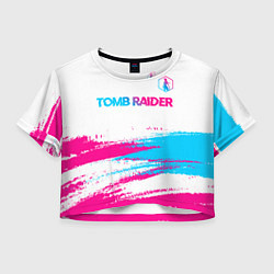Женский топ Tomb Raider neon gradient style посередине