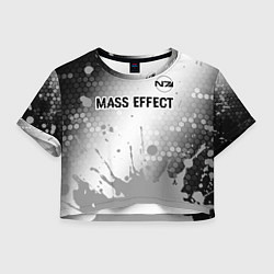 Женский топ Mass Effect glitch на светлом фоне посередине