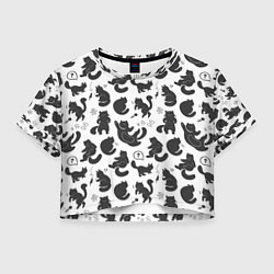 Женский топ Эмоциональные черно-белые коты
