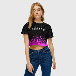 Футболка 3D укороченная женская Paramore rock legends посередине, цвет: 3D-принт — фото 2