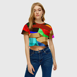 Футболка 3D укороченная женская Пластиковые чешуйки, цвет: 3D-принт — фото 2