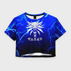 Футболка 3D укороченная женская Ведьмак дикий шторм, цвет: 3D-принт