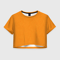 Футболка 3D укороченная женская Жёлто-оранжевый текстура однотонный, цвет: 3D-принт