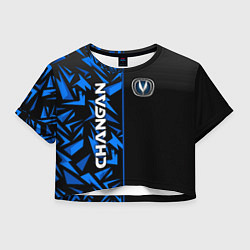 Футболка 3D укороченная женская Changan - blue uniform, цвет: 3D-принт