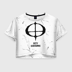 Футболка 3D укороченная женская Ozzy Osbourne glitch на светлом фоне, цвет: 3D-принт