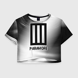 Футболка 3D укороченная женская Paramore glitch на светлом фоне, цвет: 3D-принт