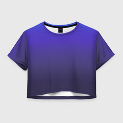 Футболка 3D укороченная женская Градиент фиолетово голубой, цвет: 3D-принт