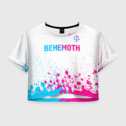 Футболка 3D укороченная женская Behemoth neon gradient style посередине, цвет: 3D-принт