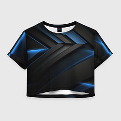 Футболка 3D укороченная женская Абстрактная вселенная черного, цвет: 3D-принт