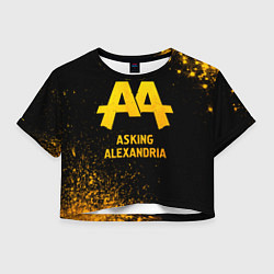 Футболка 3D укороченная женская Asking Alexandria - gold gradient, цвет: 3D-принт