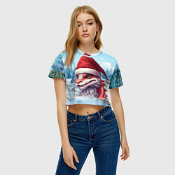 Футболка 3D укороченная женская Милый дракон новогодний, цвет: 3D-принт — фото 2