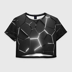 Женский топ Чёрные плиты разломы броня