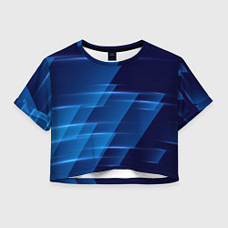 Футболка 3D укороченная женская Blue background, цвет: 3D-принт