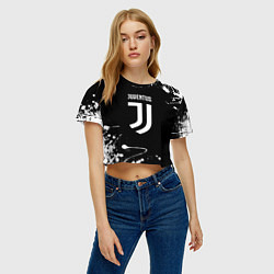 Футболка 3D укороченная женская Juventus краски белые, цвет: 3D-принт — фото 2
