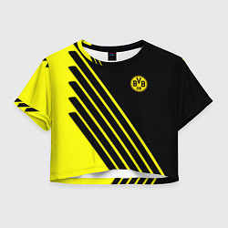 Футболка 3D укороченная женская Borussia sport line uniform, цвет: 3D-принт