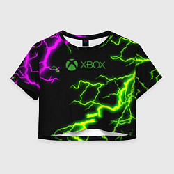 Футболка 3D укороченная женская Xbox storm молнии, цвет: 3D-принт
