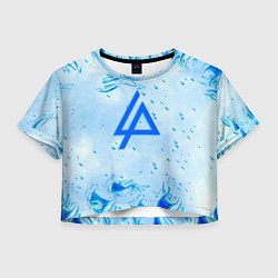 Футболка 3D укороченная женская Linkin park холодный огонь бренд, цвет: 3D-принт