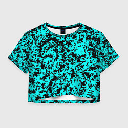 Женский топ Пятнистый яркий чёрно-голубой