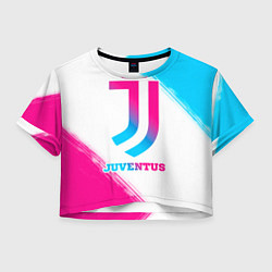 Футболка 3D укороченная женская Juventus neon gradient style, цвет: 3D-принт