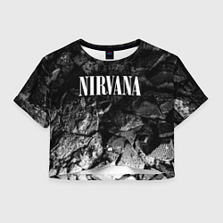 Футболка 3D укороченная женская Nirvana black graphite, цвет: 3D-принт