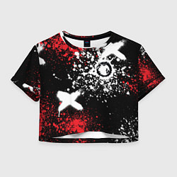 Женский топ Дракон уроборос на фоне брызг красок и граффити