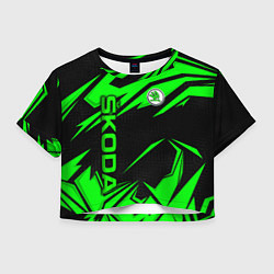 Футболка 3D укороченная женская Skoda - green uniform, цвет: 3D-принт